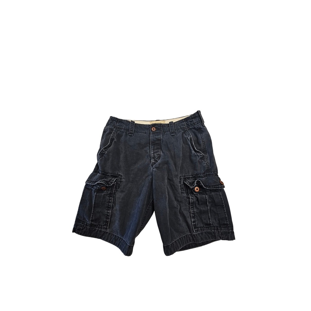 Hollister Mens Cargo Shorts Navy Blue‎ Faded Size 32 Cotton Utility Casual